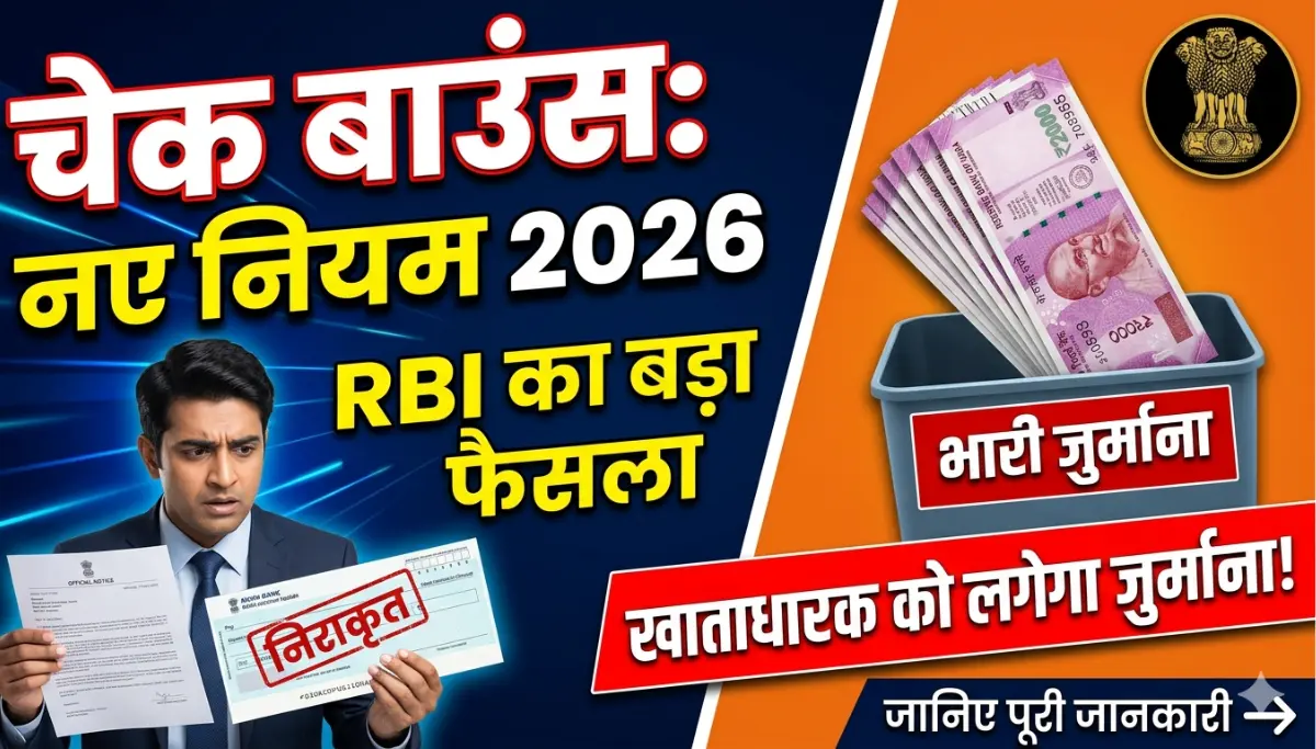 Cheque Bounce New Rules 2026: चेक बाउंस पर RBI का बड़ा फैसला, खाताधारक को देना पड़ सकता है भारी जुर्माना – जानिए पूरी जानकारी